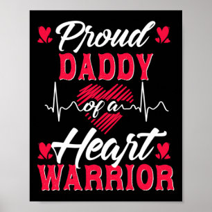 Mens Stolz Papa eines Herzkriegers Kd-Bewusstsein Poster