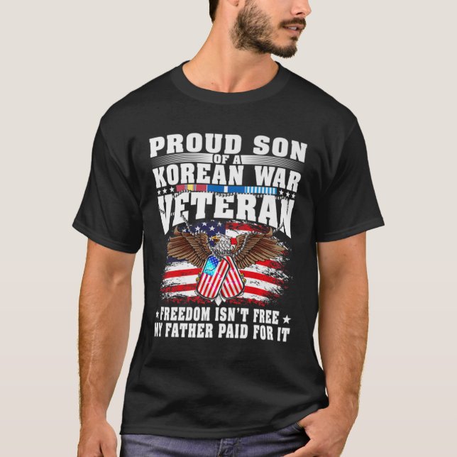 Mens stolz Sohn eines Veteranen aus dem Koreakrieg T-Shirt (Vorderseite)