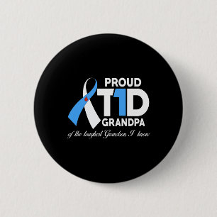 Mens Stolz T1D Großvater von Opa Diabetes Awaren Button