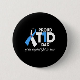 Mens Stolz T1D Vater von Töchterdiabetes Bewusstse Button
