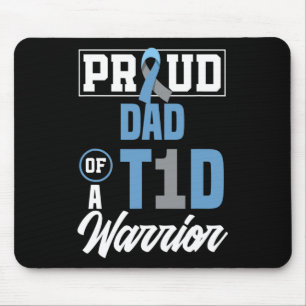 Mens Stolz Vater eines T1D Krieger Diabetes Bewuss Mousepad