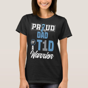 Mens Stolz Vater eines T1D Krieger Diabetes Bewuss T-Shirt