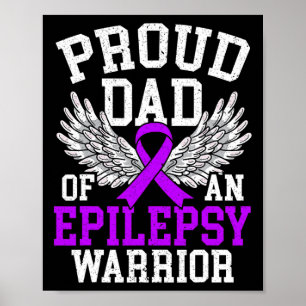 Mens Stolzer Vater eines Epilepsie-Kriegers Epilep Poster