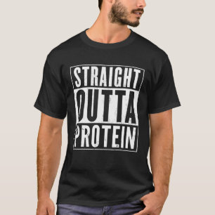 Mens Straight Outta Protein gestört Vintagen Spaß T-Shirt