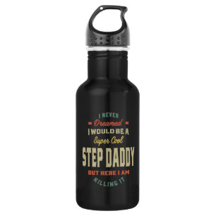 Mens Super Cool Step Daddy tötet es Vater Geschenk Edelstahlflasche