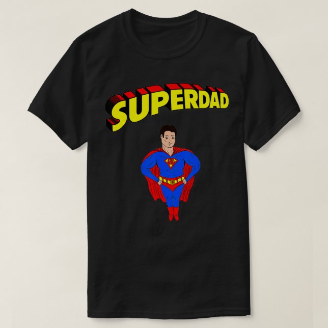 Mens Superdad Super Vater Super Hero Superhero Fat T-Shirt (Design vorne)