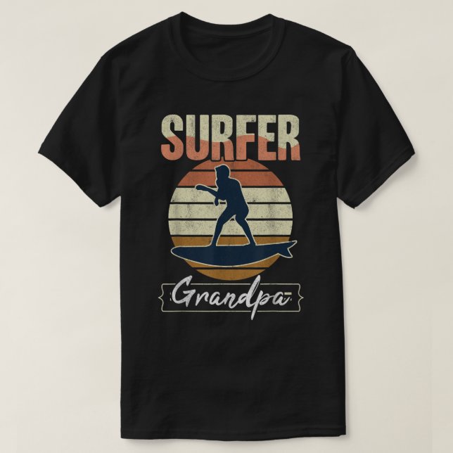Mens Surfer Grandpa Surf Retro Surfing Grandfather T-Shirt (Design vorne)
