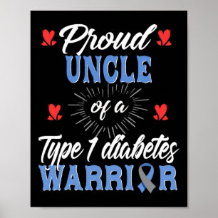 Mens T1d Proud Onkel Diabetes Awareness Typ 1 Ins Poster