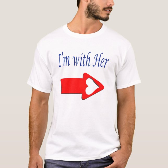 Mens' T - Shirt "Ich bin bei ihr" (Vorderseite)