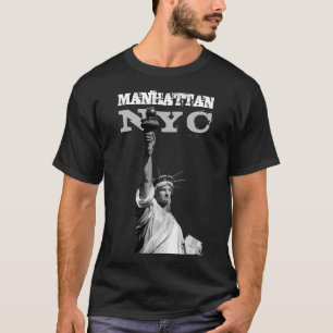 Men's T - Shirt Manhattan Liberty Statue New York