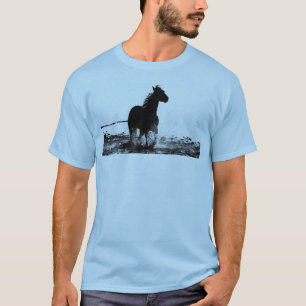 Mens T Shirts Reitpferde Pop Art Blue
