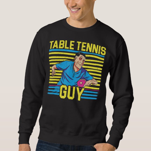 Mens Table Tennis Typ Ping Pong Pong Player Racket Sweatshirt (Vorderseite)