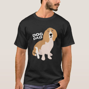 Mens Tan & White Basset Hound Hund Vater Mann T-Shirt