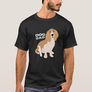Mens Tan & White Basset Hound Hund Vater Mann T-Shirt