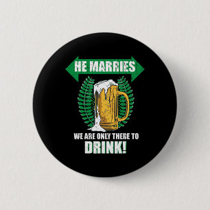 Mens Team Groom Stag Party Beer Men Button
