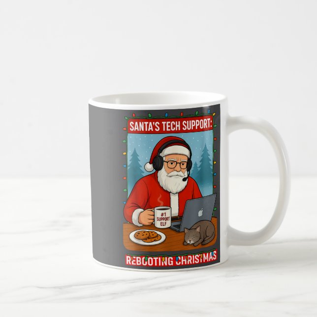 mens Tech Santa s Rebooting Support Kaffeetasse (Rechts)