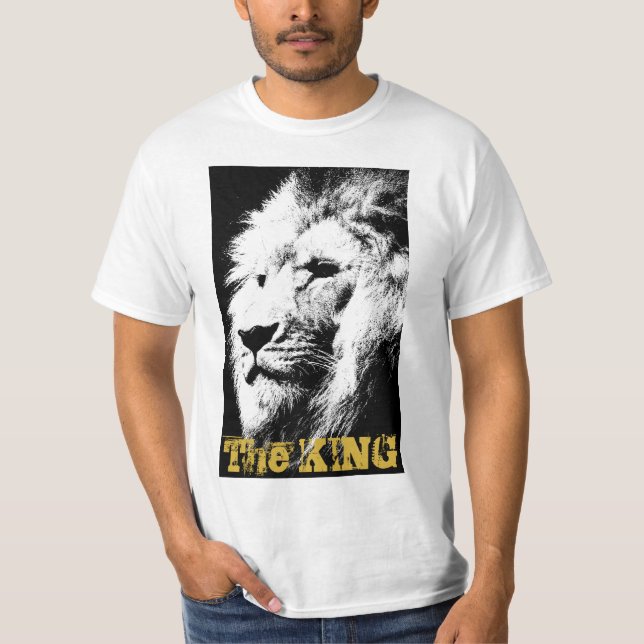 Mens Tee Shirts Modern Template Lion Face Animal (Vorderseite)