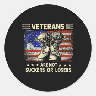 Mens Tee Shirts Veteranen sind nicht Verlierer ode Runder Aufkleber