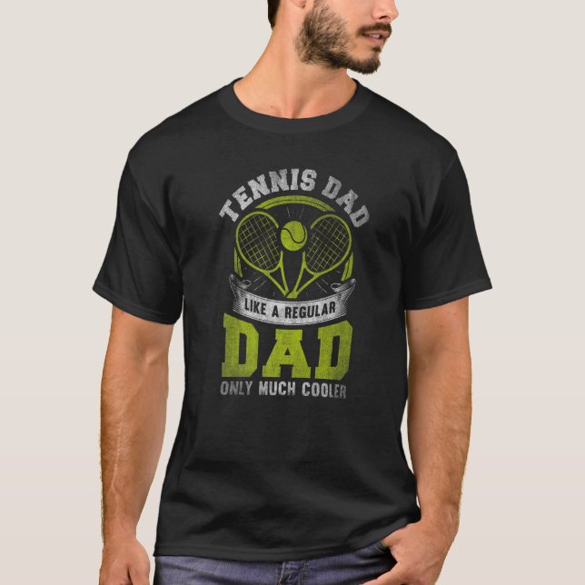 Mens Tennis Vater wie ein regelmäßiger Vater nur v T-Shirt (Vorderseite)