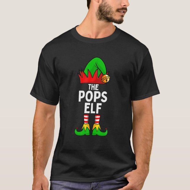 Mens The Pops Elf Funny Christmas Matching Family T-Shirt (Vorderseite)
