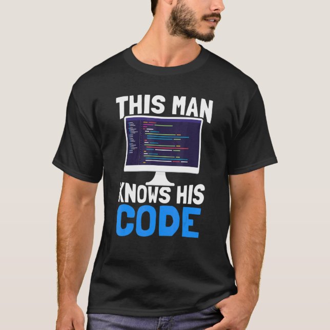 Mens this man kennt seine Code-Entwickler-Software T-Shirt (Vorderseite)