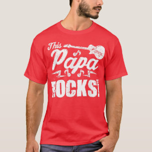 Mens This Papa Rocks TGuitar Rock'n'Roll Funny T-Shirt