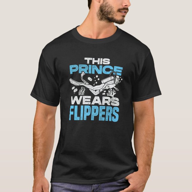 Mens This Prince Wears Flippers Diver Scuba Diver  T-Shirt (Vorderseite)