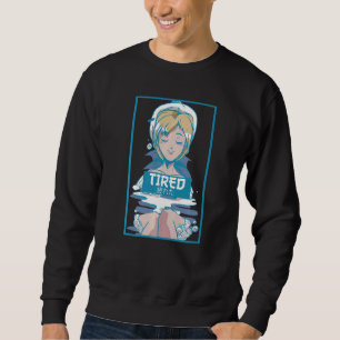 Mens Tired Vaporwave Ästhetische Fembolie Sweatshirt