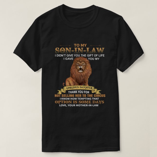 Mens to my SonInLaw lustig von MutterInLaw Vielen  T-Shirt (Design vorne)
