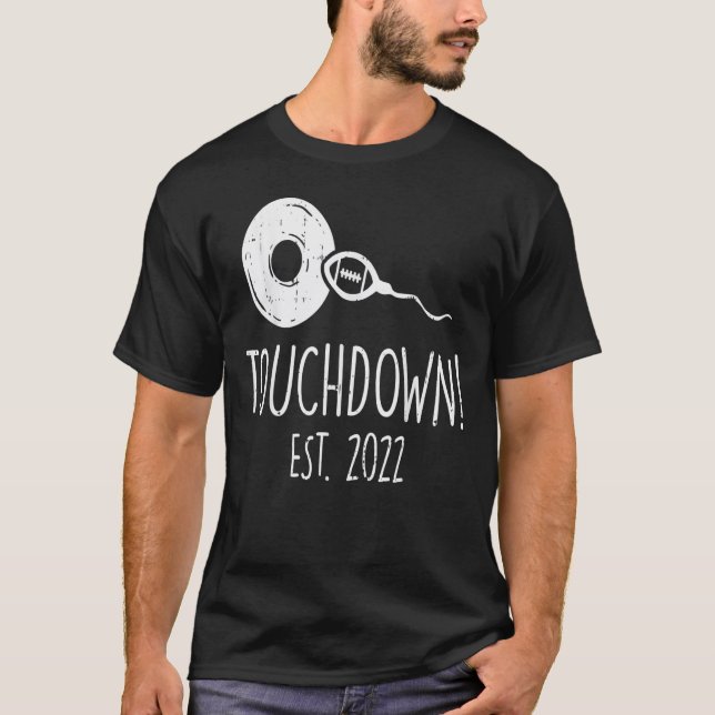 Mens Touchdown Sperm Egg 2022 Funny Pregnancy Anno T-Shirt (Vorderseite)