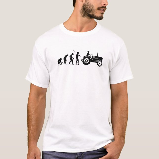 Mens Tractor Bauer Evolution Geschenk Landwirtscha T-Shirt (Vorderseite)