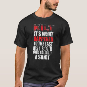 Mens traditionelles Kilt Trageangebot für einen Ki T-Shirt