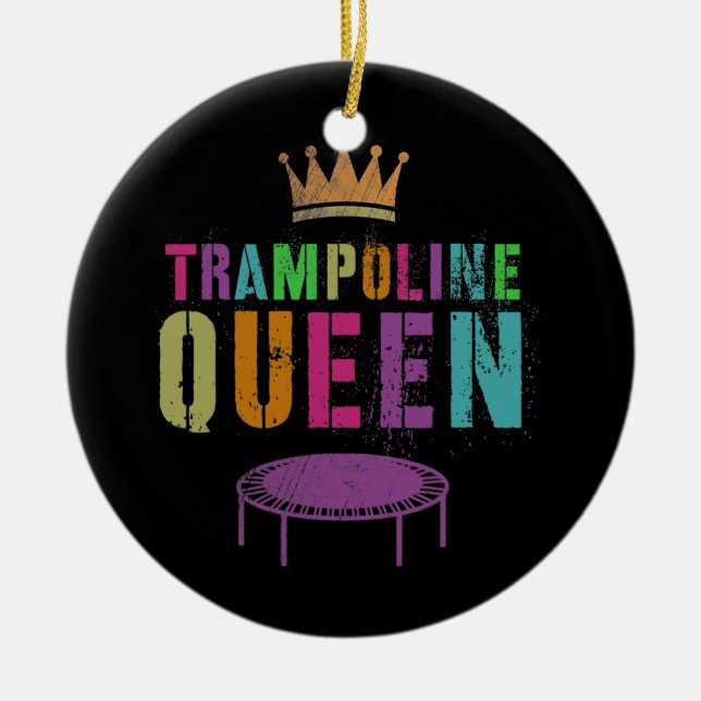 Mens TRAMPOLINE QUEEN Gymnastik Team Girls Keramik Ornament (Vorne)