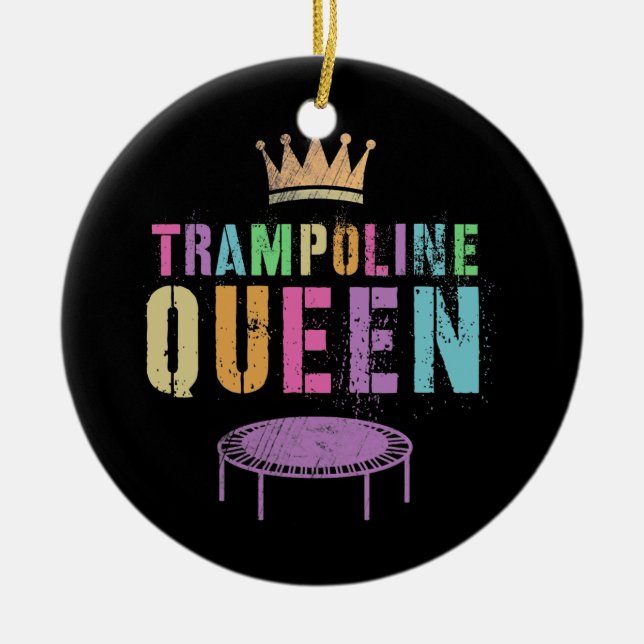 Mens TRAMPOLINE QUEEN Gymnastikteam Gymnastikteam  Keramik Ornament (Vorne)