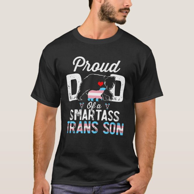 Mens Trans Papa Bear Proud Vater Stolz Ally Trans  T-Shirt (Vorderseite)