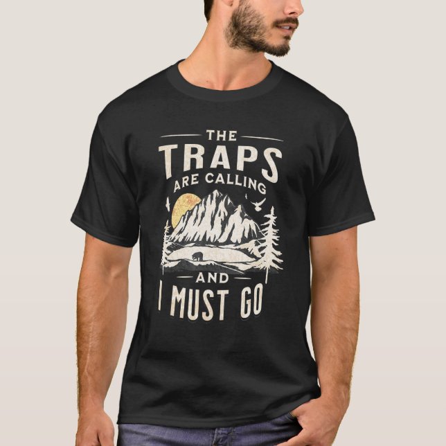 Mens Trapping Trapper Hunting Fur Trade Hunting T-Shirt (Vorderseite)
