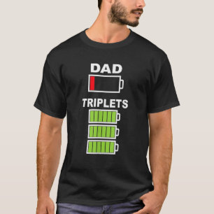 Mens Triplet-Vater - Niedriger Akku für müde Elter T-Shirt