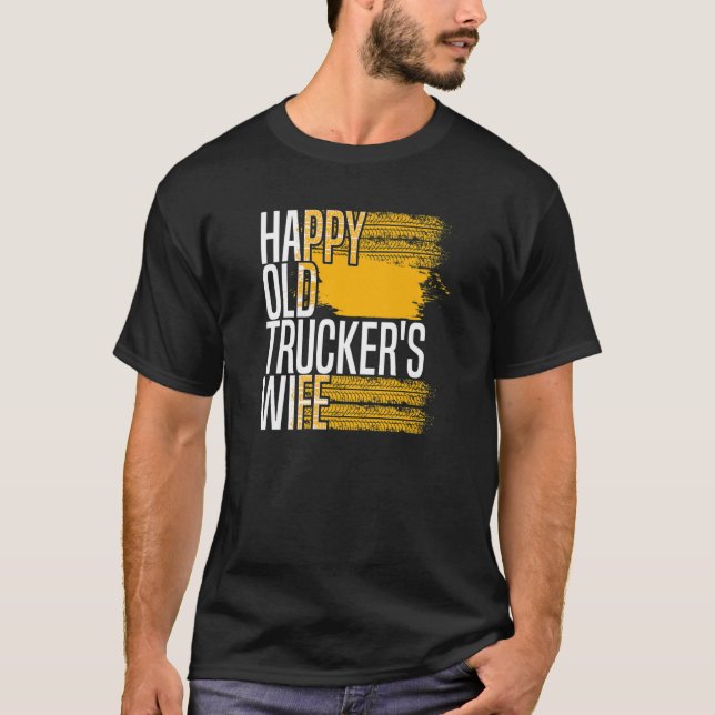 Mens Truck Driver Ehefrau LKW Big Rig Old Man T T-Shirt (Vorderseite)