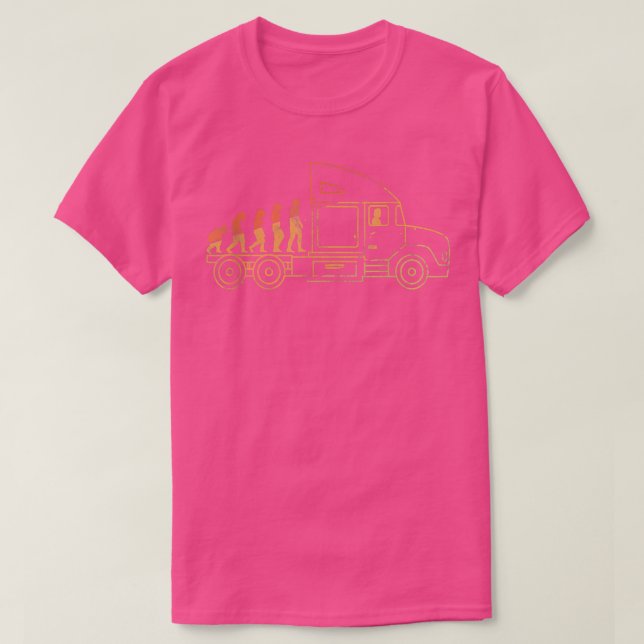 Mens Truck Driver Lange Evolution T-Shirt (Design vorne)