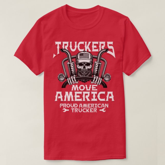 Mens Truckers Move America Truck Driver Trucker Di T-Shirt (Design vorne)