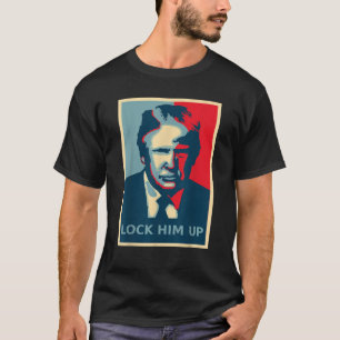 Mens Trump sperrt ihm das Poster-Shirt Black T-Shirt
