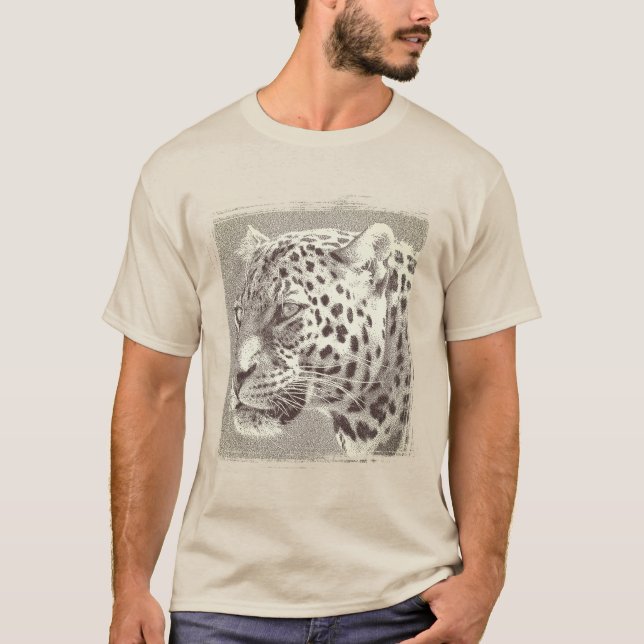 Mens Tshirts Template Leopard Kopffarbe (Vorderseite)