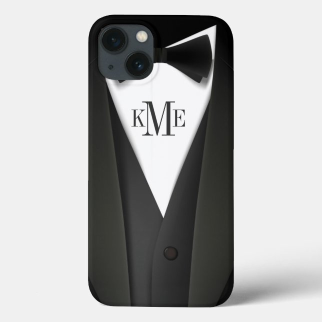 Mens Tuxedo Anzug Pattern - Einmaliges Monogramm Case-Mate iPhone Hülle (Rückseite)