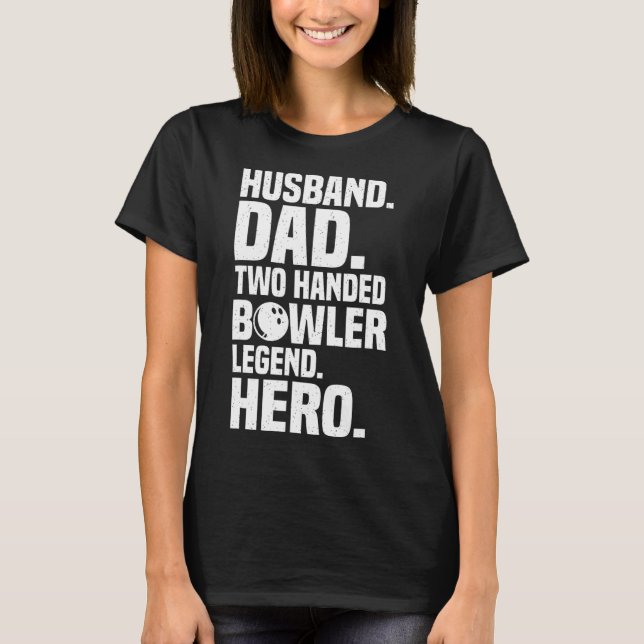 Mens Two Handheld Bowler Funny Bowling für Vater T-Shirt (Vorderseite)