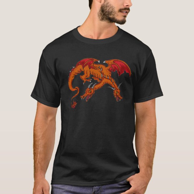 Mens Two Headed Dragon T-Shirt (Vorderseite)