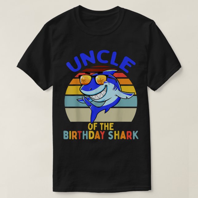 Mens Uncle of the Shark Birthday Matching Family  T-Shirt (Design vorne)