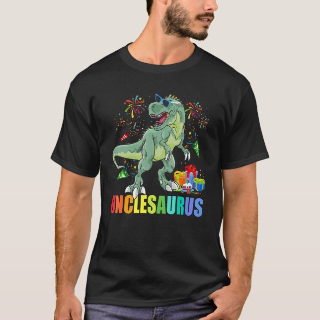 Mens Unclesaurus Birthday Rex Dinosaur Uncle Sauru T-Shirt (Vorderseite)