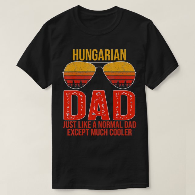 Mens Ungarischer Vater Retro Sonnenbrille Ungarn V T-Shirt (Design vorne)