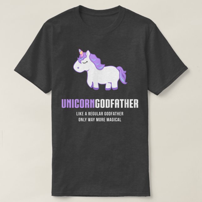 Mens Unicorn Godvater , Niedliches magisches Gesch T-Shirt (Design vorne)