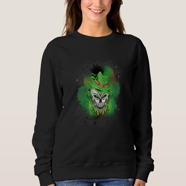 Mens Unique St Patricks Day Skull Cool Saint Patri Sweatshirt (Vorderseite)